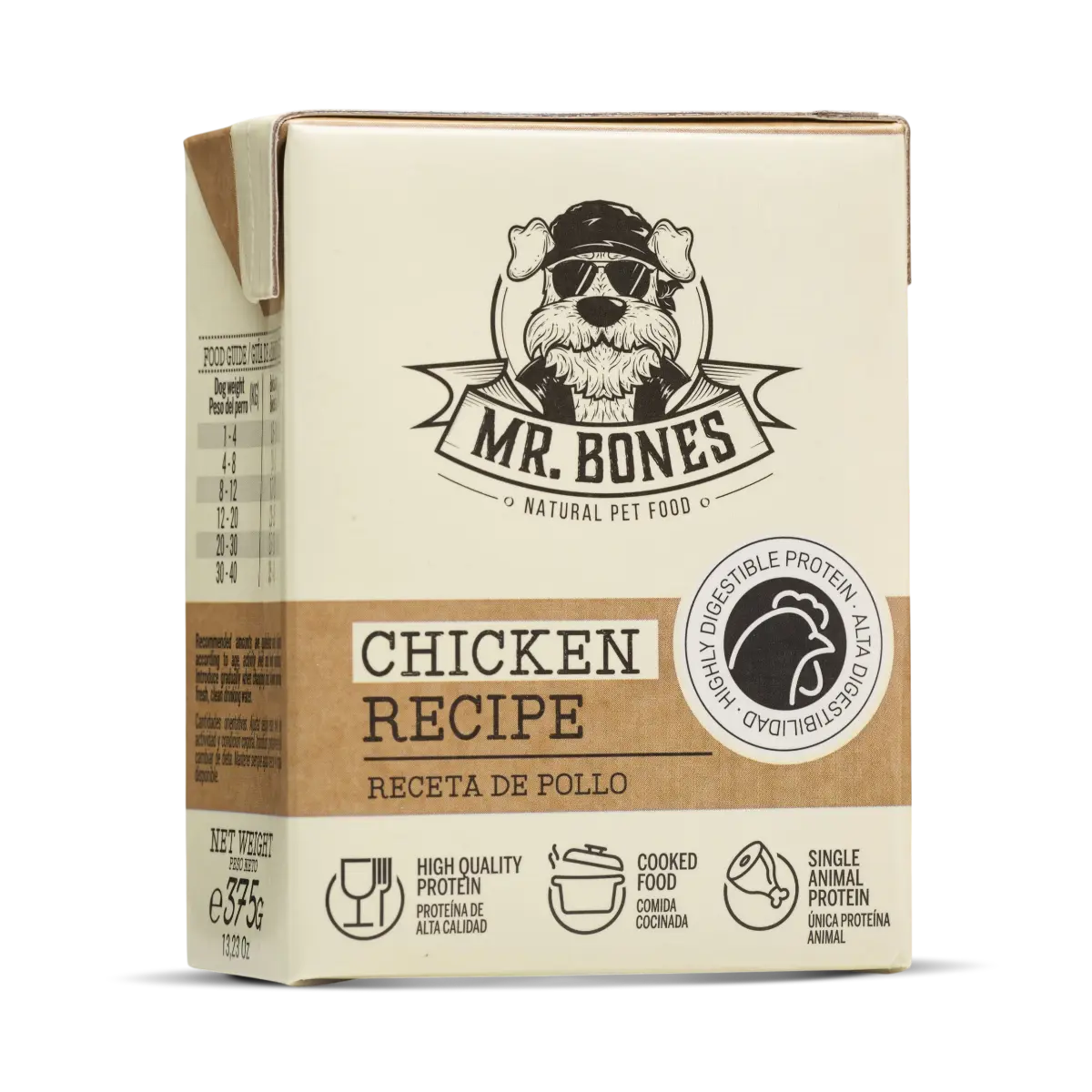 Home-cooked dog food. Chicken and vegetables recipe